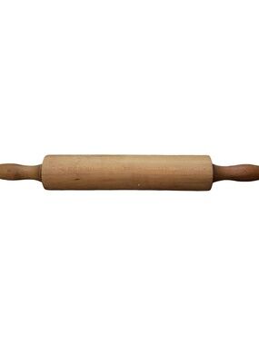 Vintage Wooden Rolling Pin w/Wood Handles 18.5” Rustic Farmhouse